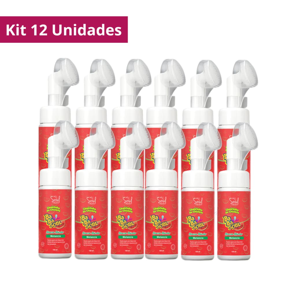 Kit 12 Mousse Micelar Espuma de Limpeza Facial 150 ml Soul Cosméticos
