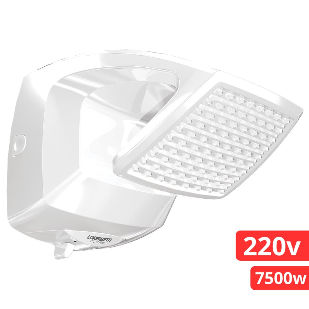 Chuveiro Ducha Futura Multitemperaturas Branco 220v 7500w Lorenzetti Design moderno