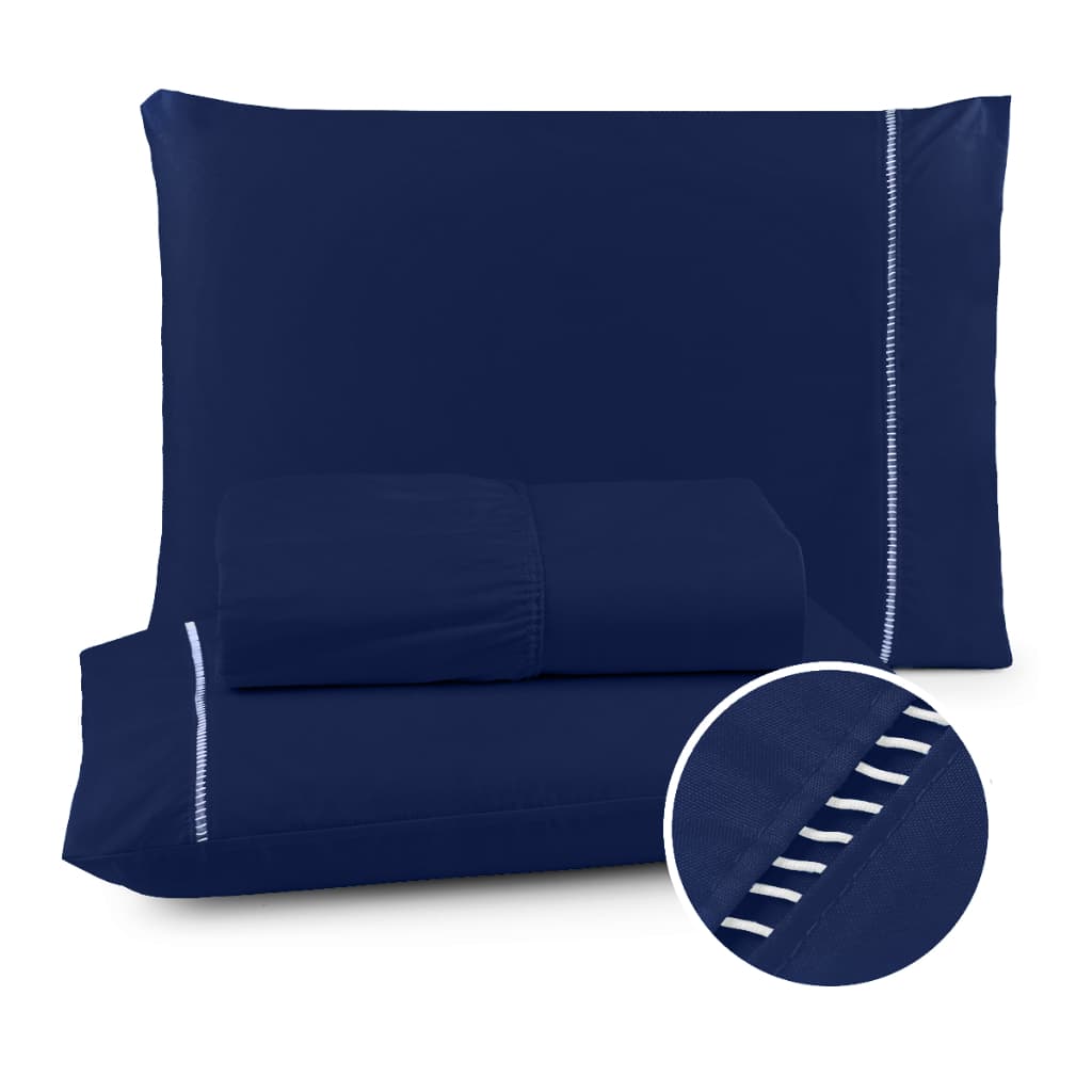 Jogo Lençol Casal, Queen e King 3 Peças, Berço e Solteiro 2Pçs 400 Fios Ponto Palito Micropercal IMPERDIVEL