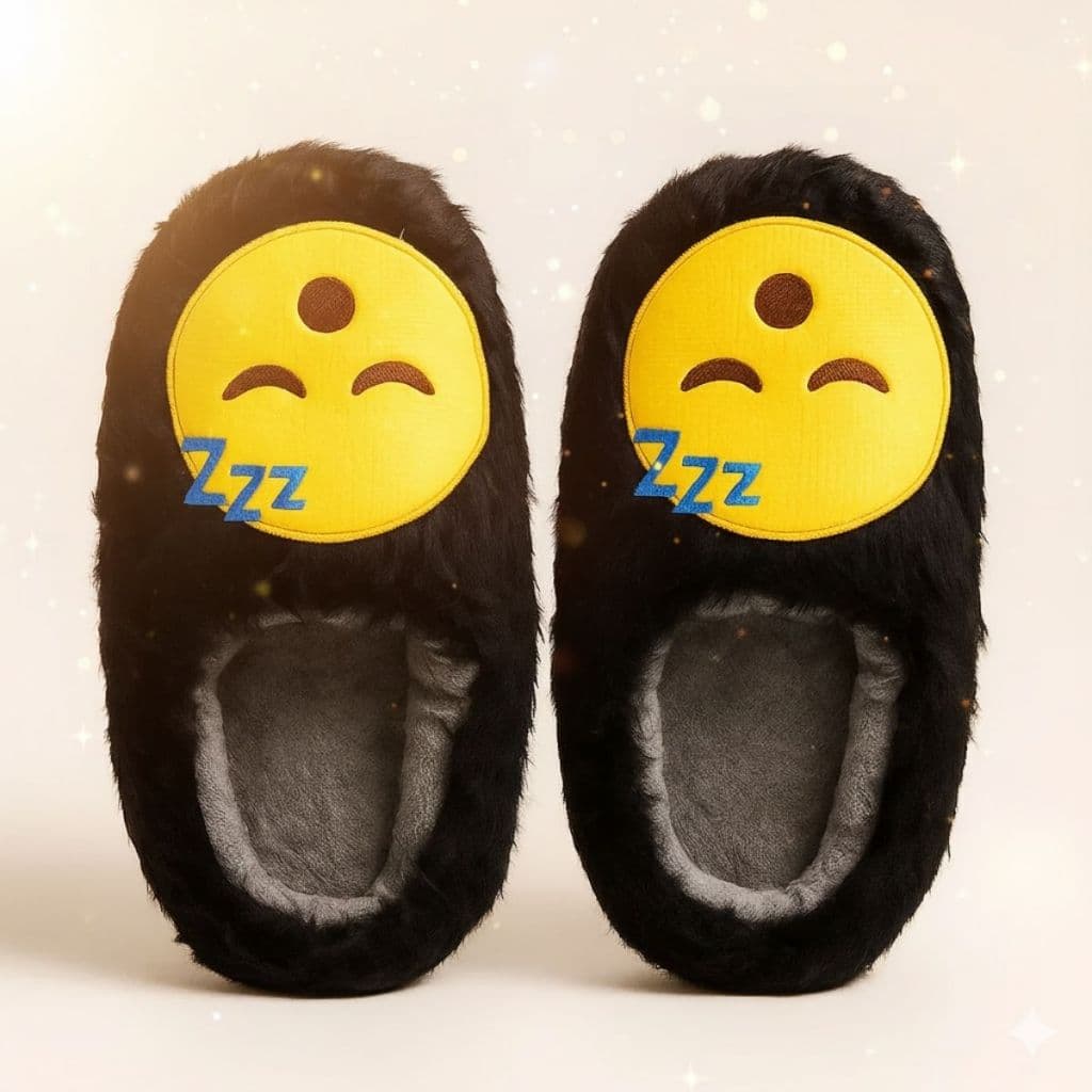 Pantufa Emoji Animados Inverno Pelúcia Antiderrapante Chinelo Quente Adulto Criança