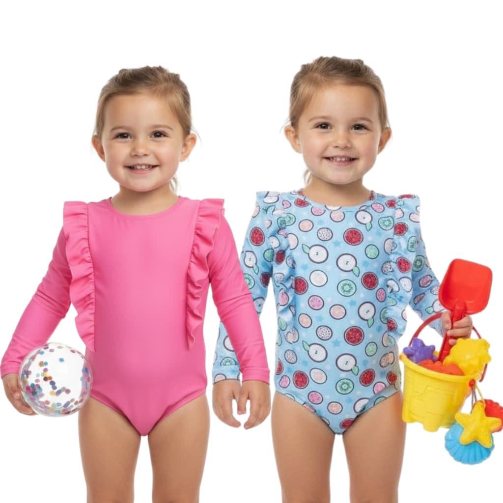 Kit 2 Maiô Infantil Menina Proteção Solar uv50+ Praia Piscina