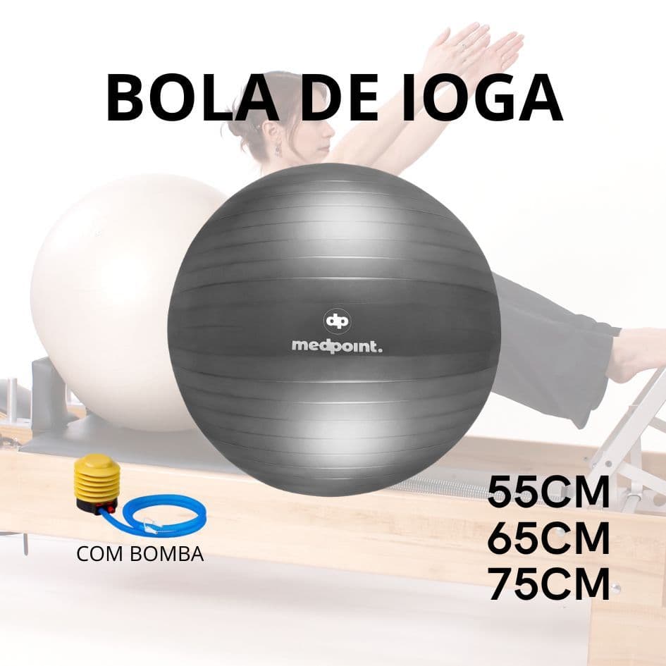 Bola Suiça ioga 55cm 65cm 75cm Yoga abdominal Pilates Ginastica Academia Gymball fisioterapia - Escolha tamanho e cor!