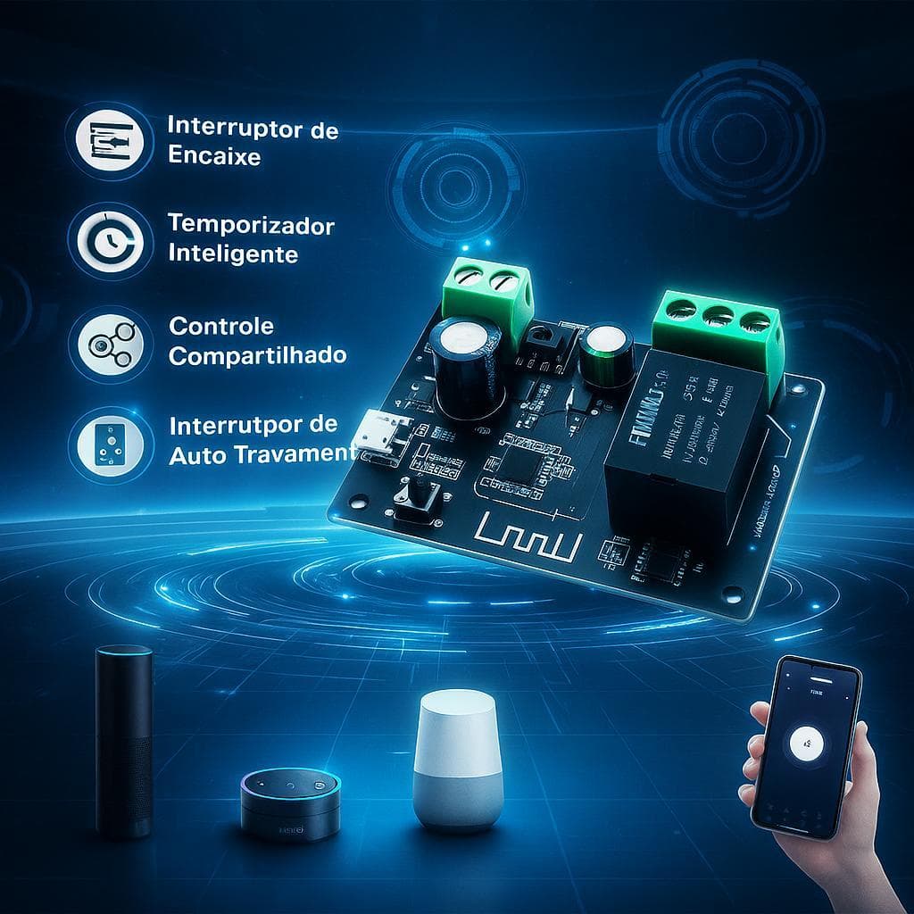 Interruptor Inteligente Pulso Wi-fi Para Automações Portão Garagem