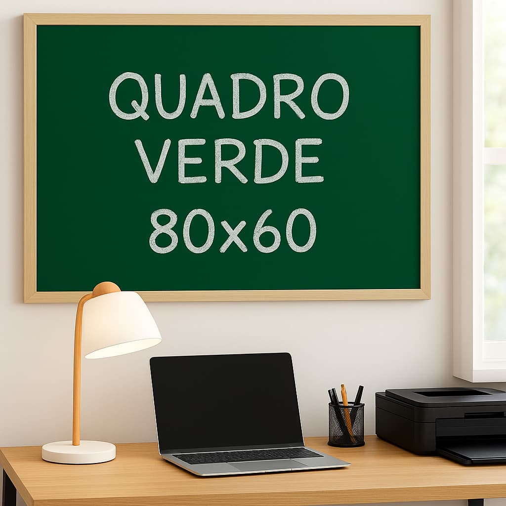 Quadro Verde Lousa Escolar Souza 80x60 cm com Moldura de Madeira