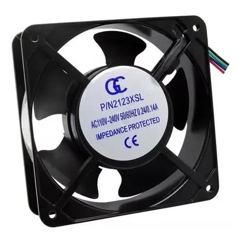 Microventilador Cooler Ventoinha Bivolt 110v 220v 120x120x38 mm 12 cm Metálico