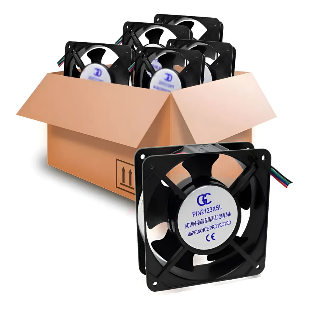 Microventilador Cooler Ventoinha Bivolt 110v 220v 120x120x38 mm Metálico 12 cm