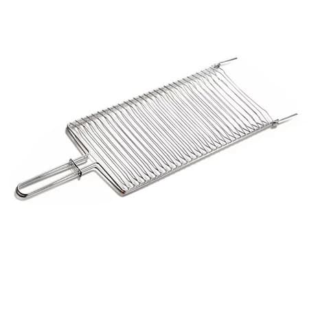 Grelha Dupla Churrasqueira Abaulada Aço Reforçado Resistente Churrasco Para Peixe Carne Frango