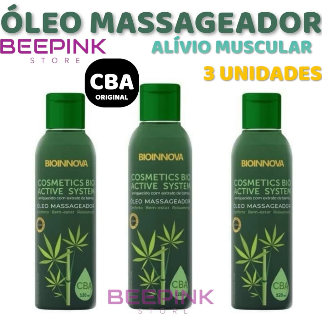 💆‍♂️Kit 3 und Óleo Massageador CBA Active System Bioinnova 🌿 Relaxamento e Alívio Muscular
