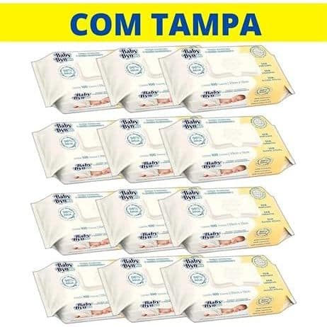 Kit 12ptes Toalha Umedecidas Baby Byn RN de 100un cada - Total 1200un