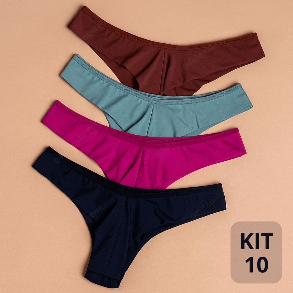 KIT Calcinhas Levanta Bumbum Fio Duplo Normal e Plus Conforto Sensual Sem Costura no Bumbum - Isis