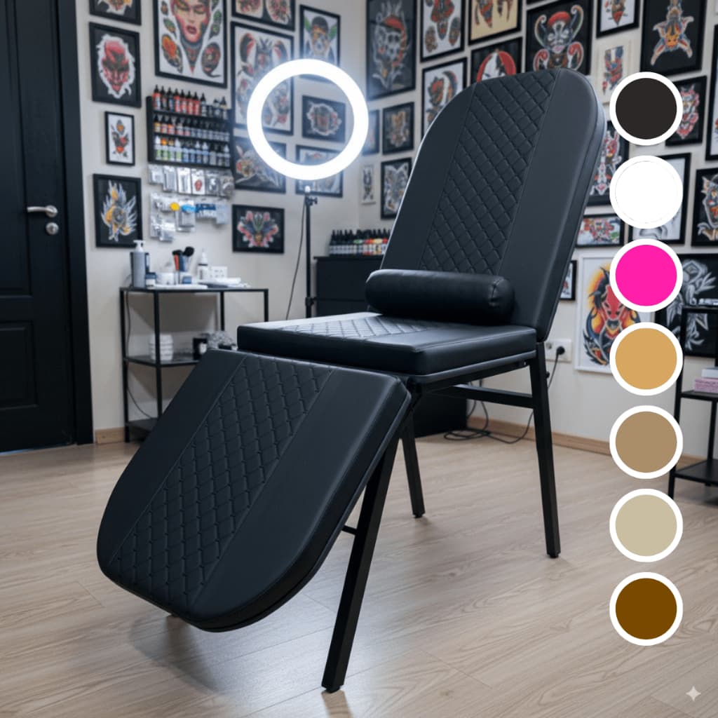 Maca 3 Posições Reclinável Tattoo Estética Massagem BlueHell Compact Diamante + Almofada Brinde