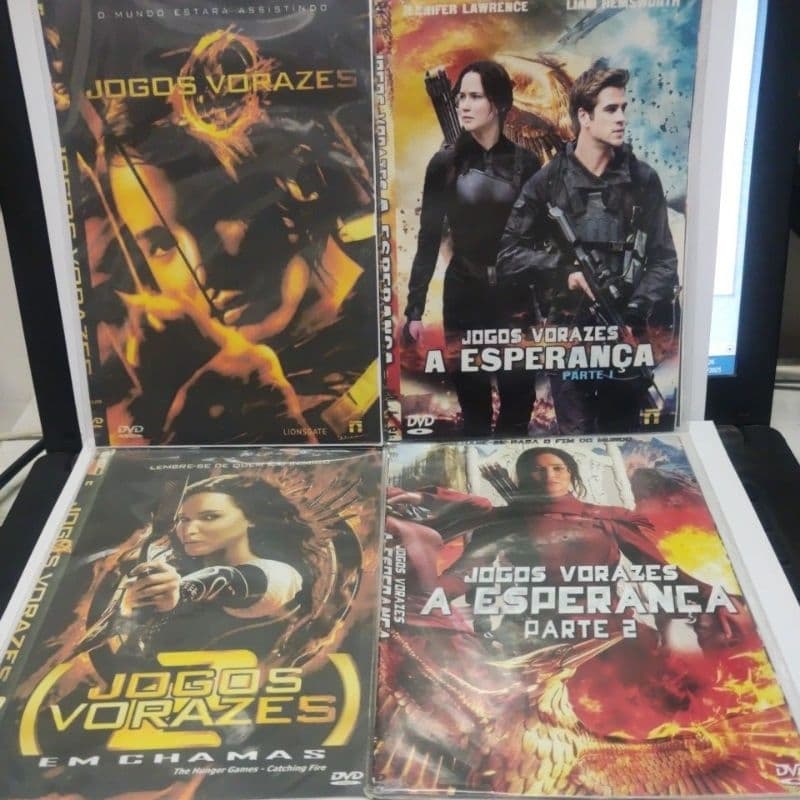 dvd jogos vorazes kit 4 dvds completo dublado