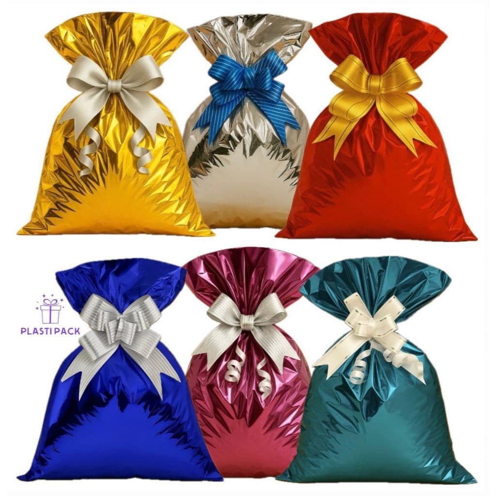 Kit 50un Sacos Metalizados Coloridos Festa Lembrancinha Presente Decoração Luxo