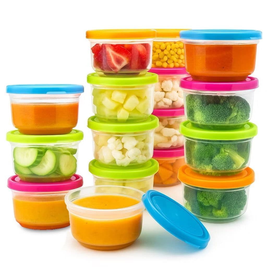 Mini Potes Para Congelar Papinha Com Tampa Vasilha De Plástico Livre De BPA Beber Adultos
