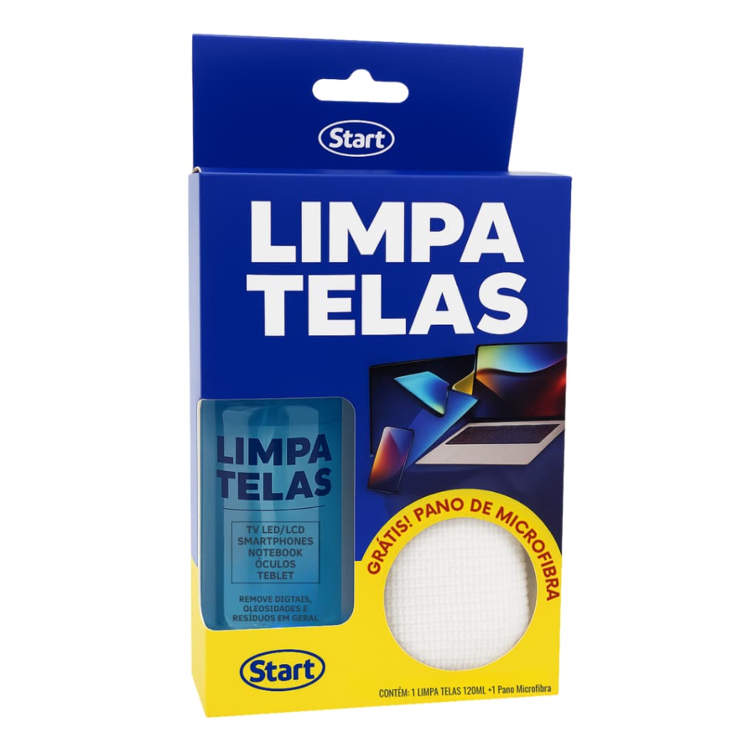 Kit Limpa Telas + Pano Microfibra 120ML TV LED LCD Celular Monitores Óculos Câmeras Envio Imediato
