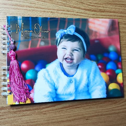 Fotolivro com Fotos já IMPRESSAS 20x14 - Álbum de Fotos Personalizado (Design Editável) / Capa dura / Presente perfeito