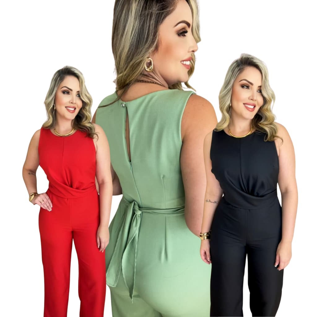 Macacão Feminino Alfaiataria Longo Social