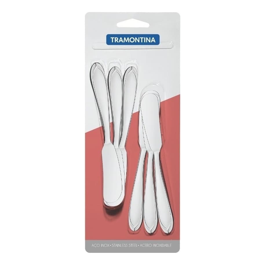 Kit 6 Espátulas Para Manteiga Geleia Em Aço Inox Tramontina Hotel motel atacado