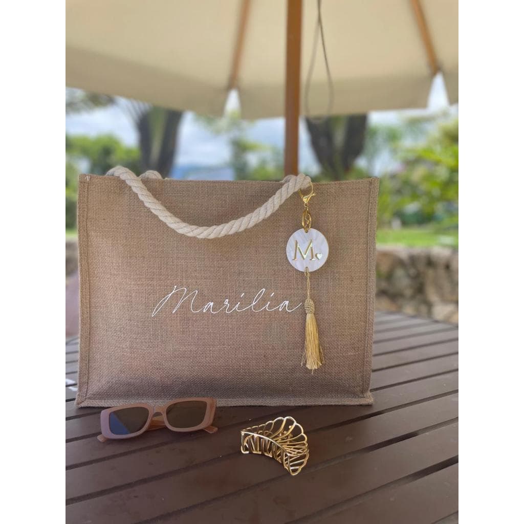 Bolsa De Praia Piscina Personalizada em Juta Com Zíper impermeavel Alças de Ombro