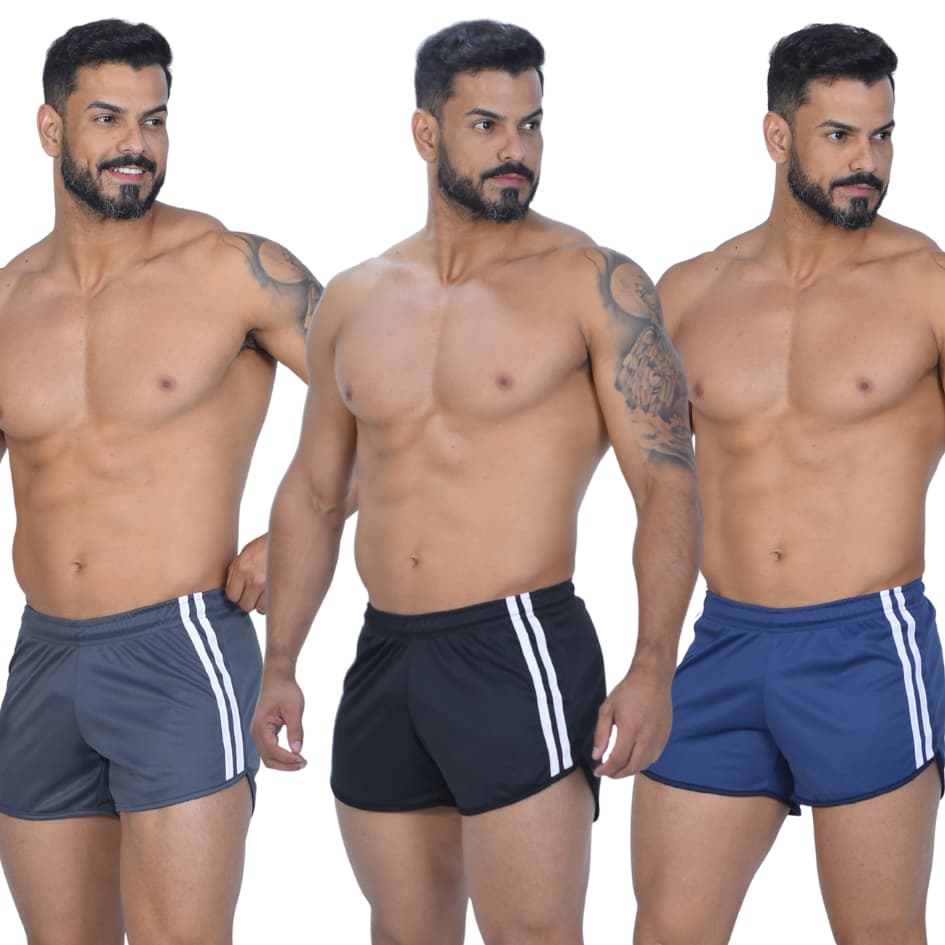 Kit 3 Short Masculino Curto Dry Fitness Bermuda Atividade Física Academia