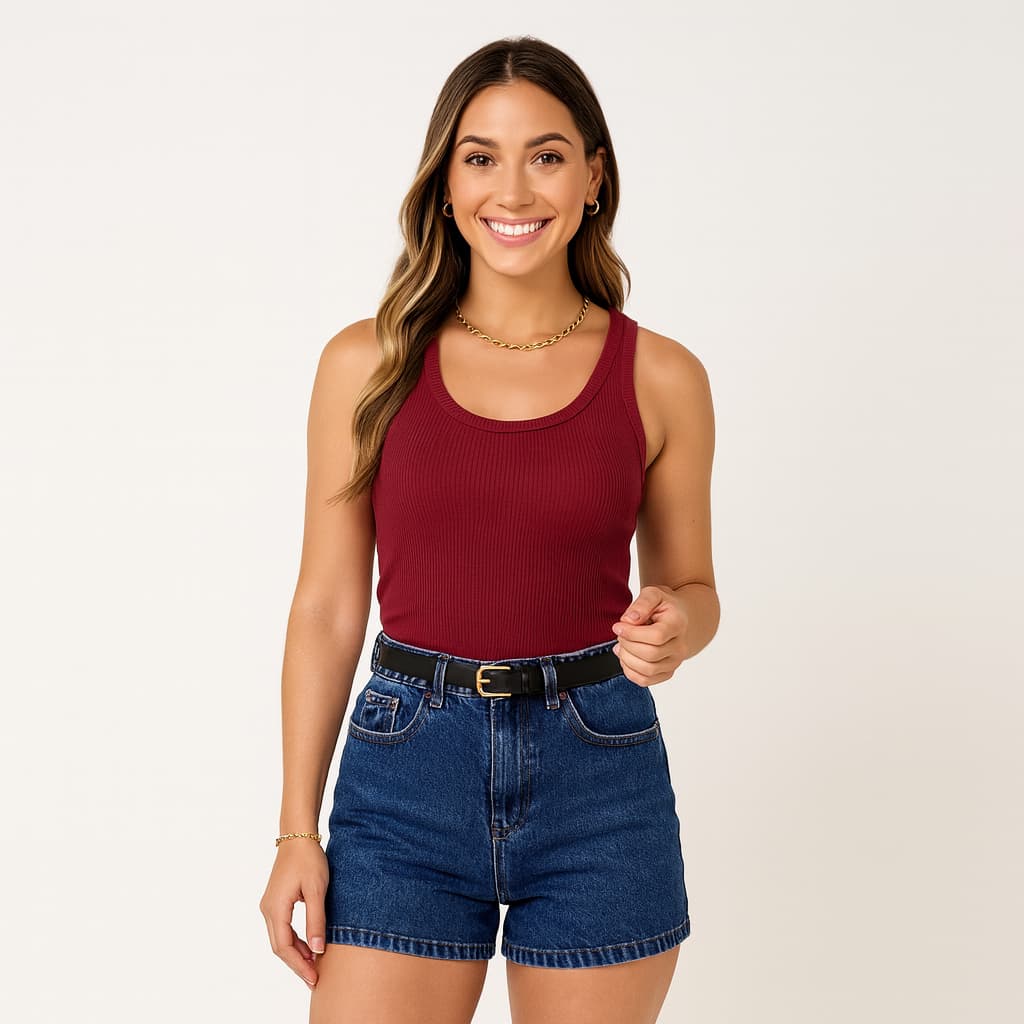 Regata Básica Ribana Canelada Algodão Elastano Premium Blusinha Feminina