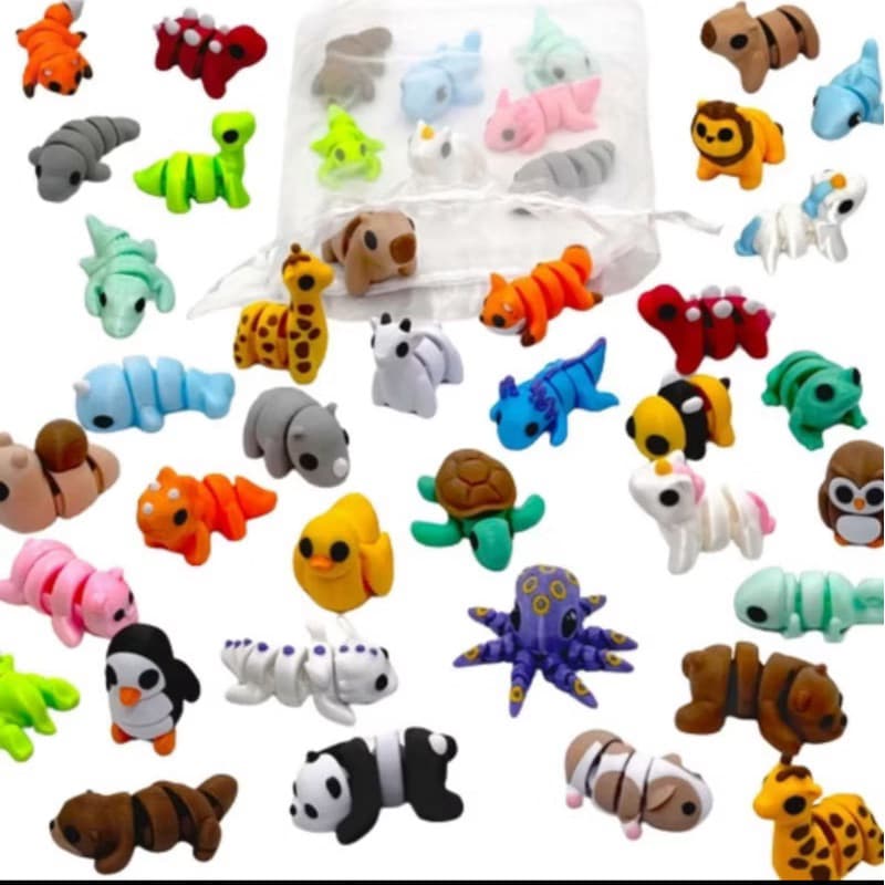 Kits Sortidos Mini Animais Flexíveis - kit 10/15/20/25/30 unidades Bichinhos Fidget