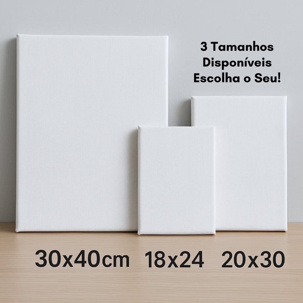 Tela Pintura Algodão (18x24 20x30 30x40) Óleo Acrílica Guache e Aquarela