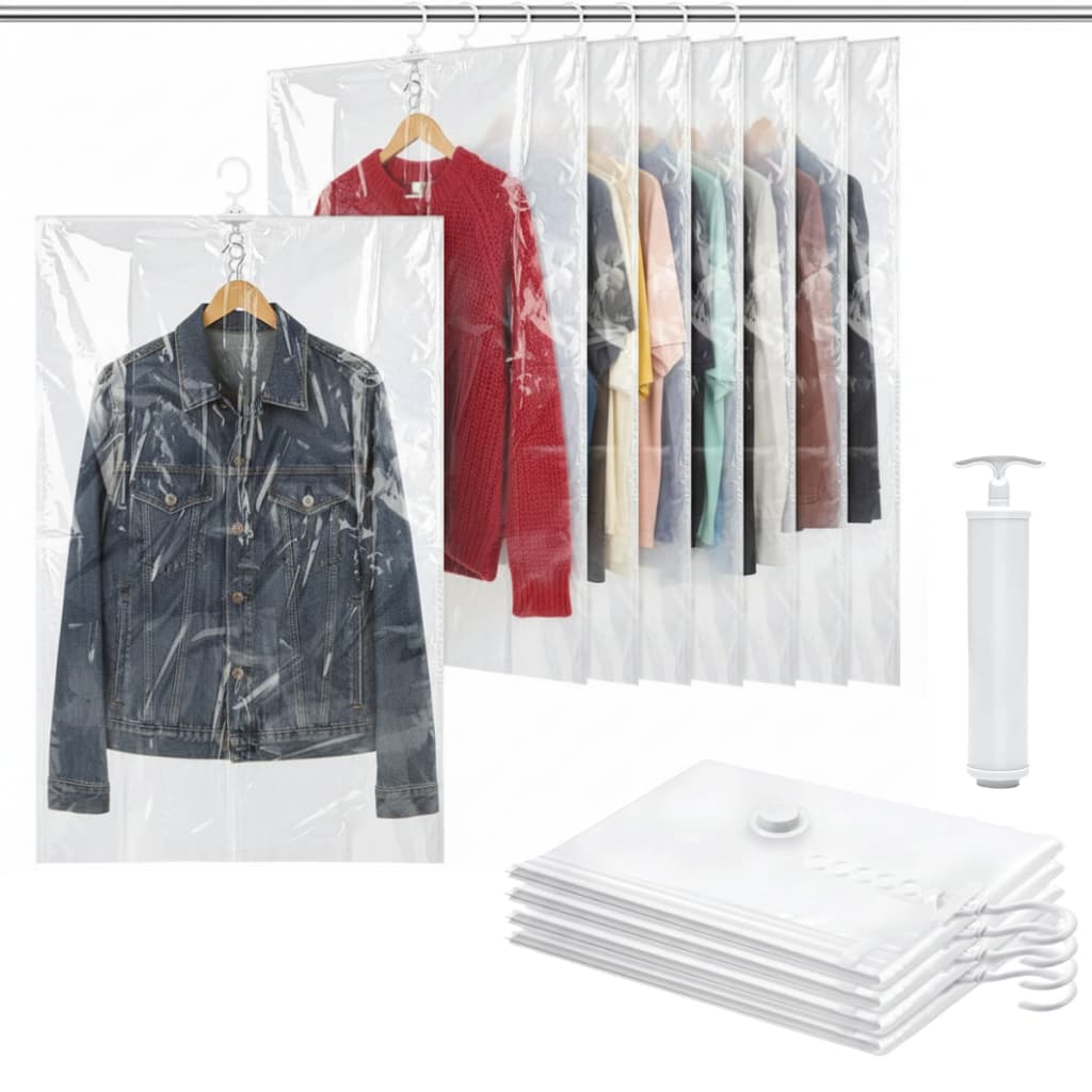 Saco a Vácuo para Roupas Suspenso Organizador de cabides para roupas volumosas - Jaquetas, blusas