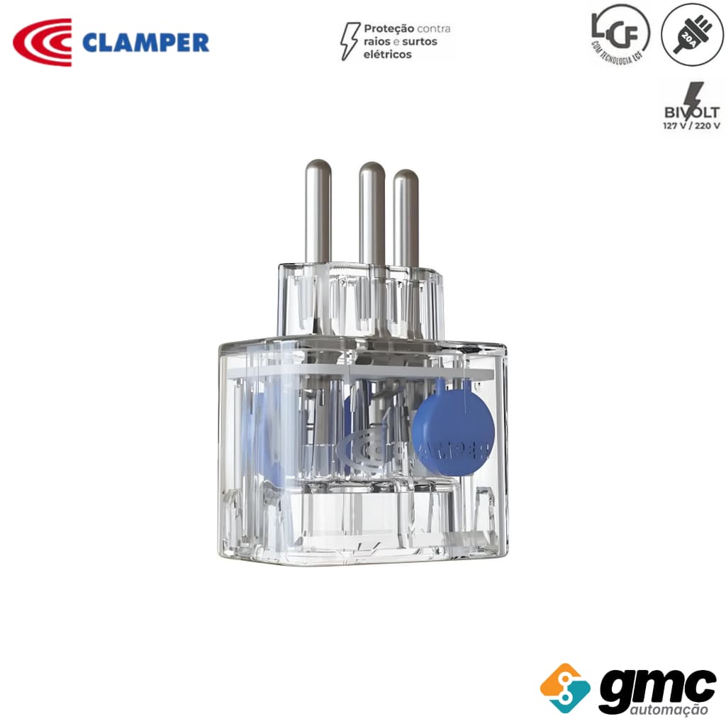 Protetor Contra Surto Pocket Dps Lcf 3p 20a 127/220v 3p 20a Clamper