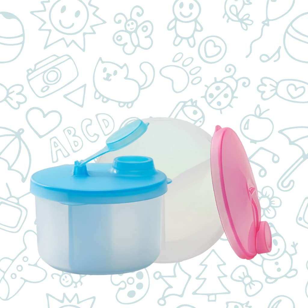 Kit 1-5 Porta Leite Em Pó Infantil Murano Dosador 3 Em 1 Para Bebê REF 162 HORIZON