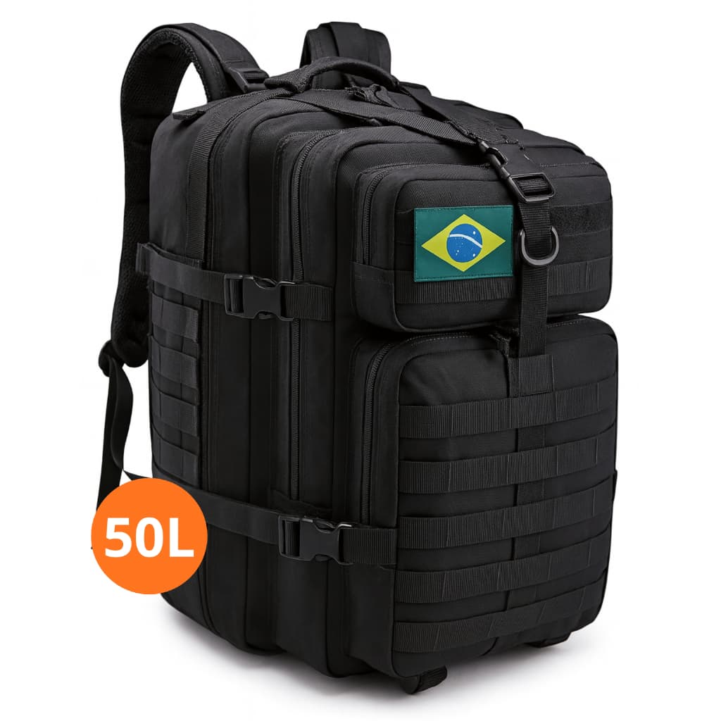 Mochila Militar Camping Tática Masculina Feminina Bolsa Trilha Grande 50Litros Reforçada Impermeável