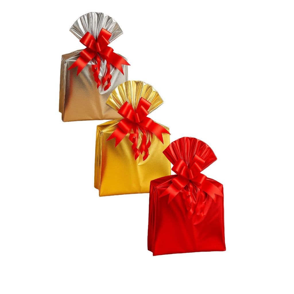 50 Sacos Para Presente  Metalizado liso e sortidos do 10x15 ao 45x60