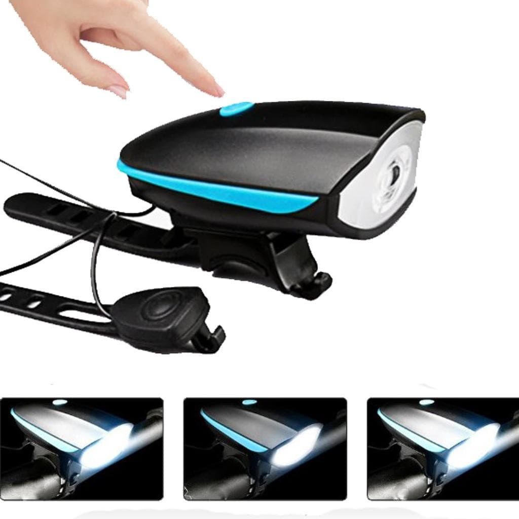 Farol De Bike Lanterna Led Com Buzina Som Alto Recarregável Bicicleta A Prova D´agua Potente