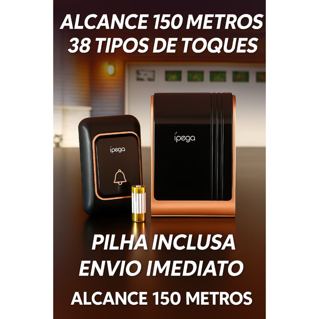 Campainha Sem Fio Longo Alcance 38 Tipos De Toques Wireless