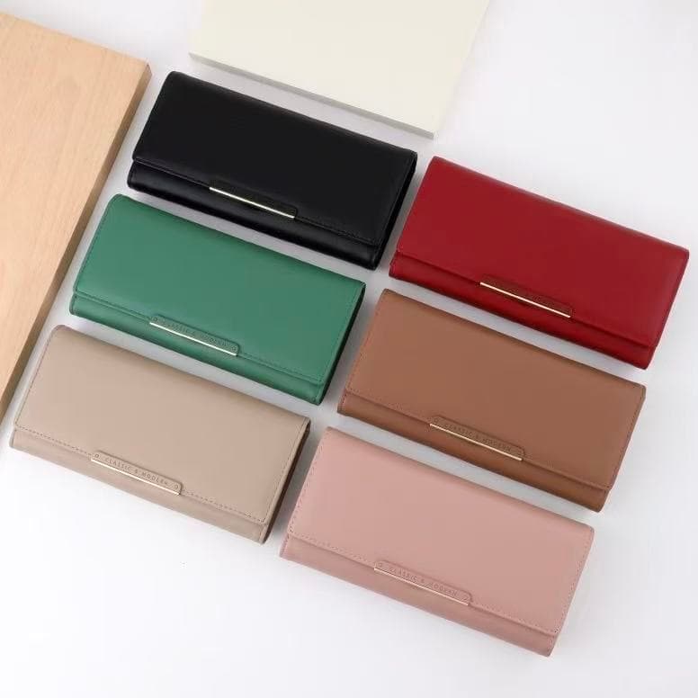 Carteira Feminina Comprida Grande Tripla Longa Porta Cartão Multiuso Com Alça Moda Elegante Fashion Couro Sintético