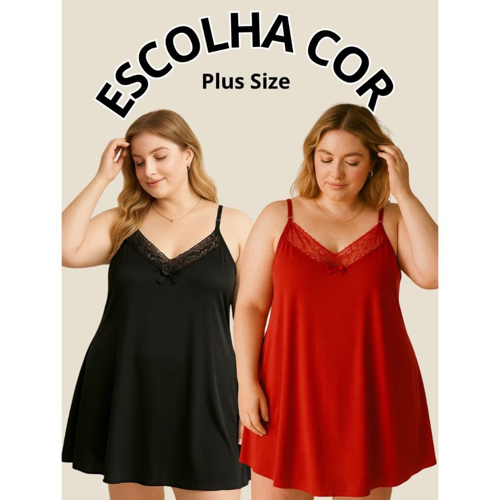 Camisola Plus Size Básica  Conforto Alça Reforçada  Regulável Tecido Sedoso Camisola Feminina Grande