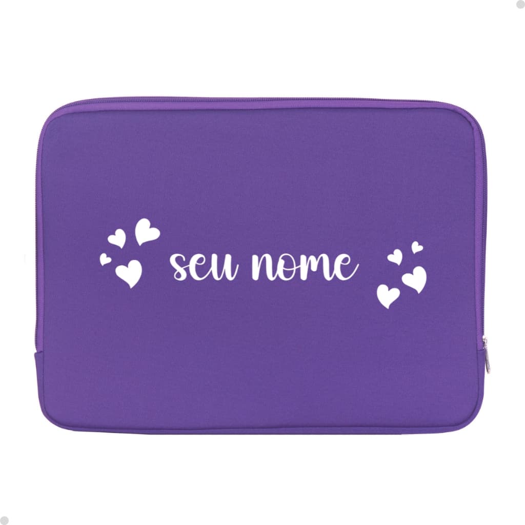 Bolsa Notebook Personalizada Com Seu Nome Corações Lançamento Super Desconto