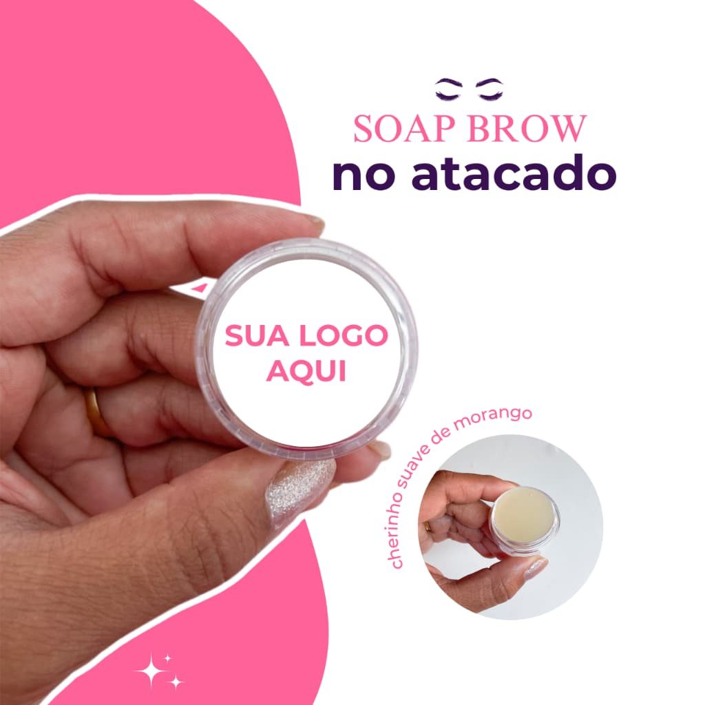 Kit Pasta para Sobrancelha Personalizada com sua LOGO + ESCOVINHAS | Óleo de Rícino, Jaborandi, Alecrim e Vitaminas