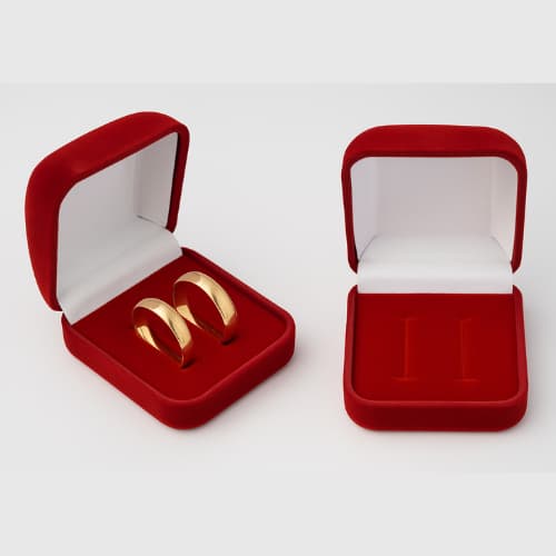 Caixa de Veludo Vermelha Alianças Anel Jóias Semijóias Caixinha Embalagem Estojo