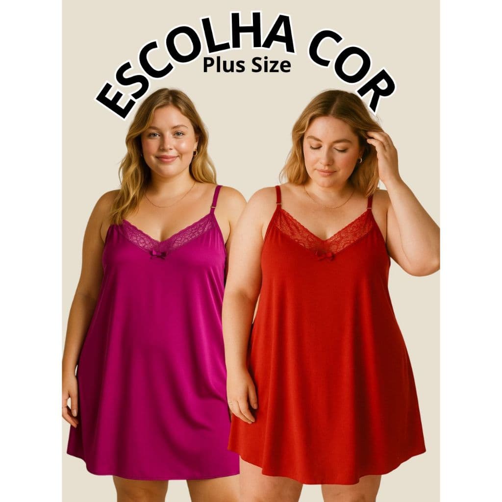 Camisola Plus Size Básica  Conforto Alça Reforçada  Regulável Tecido Sedoso Camisola Feminina Grande