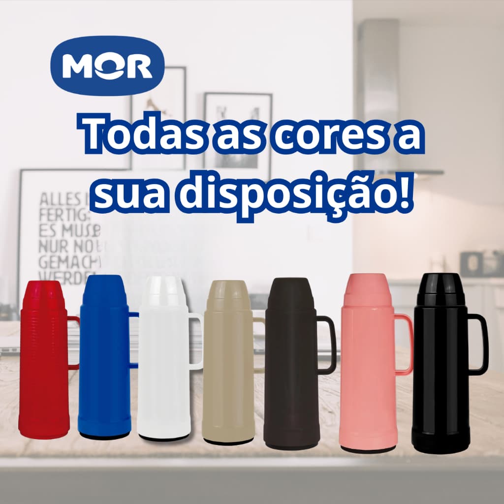 Garrafa Térmica Resistente Mor 1 Litro Para Café Chá Cores