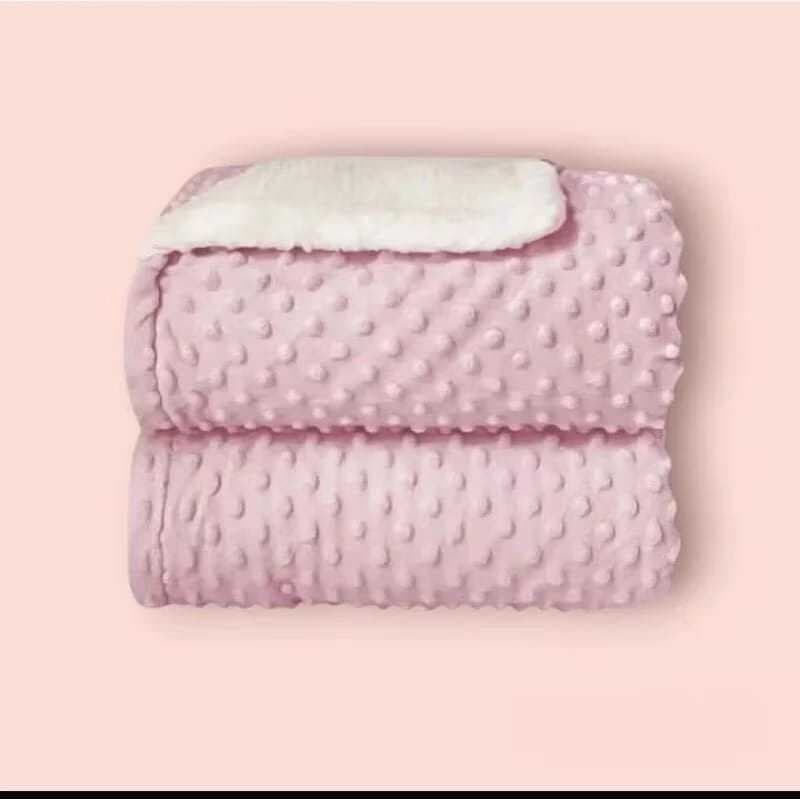 Cobertor Luxo Para Bebê Dupla Face Soft Bolha Com Sherpa