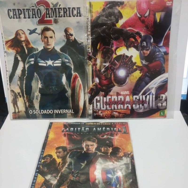 dvd capitão América kit 3 dvds completo dublado