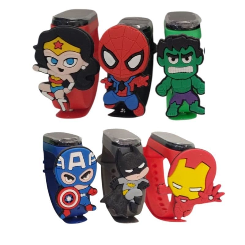 Relógio infantil super heróis - relógio homem aranha - Batman, capitão américa, hulk, homem de ferro