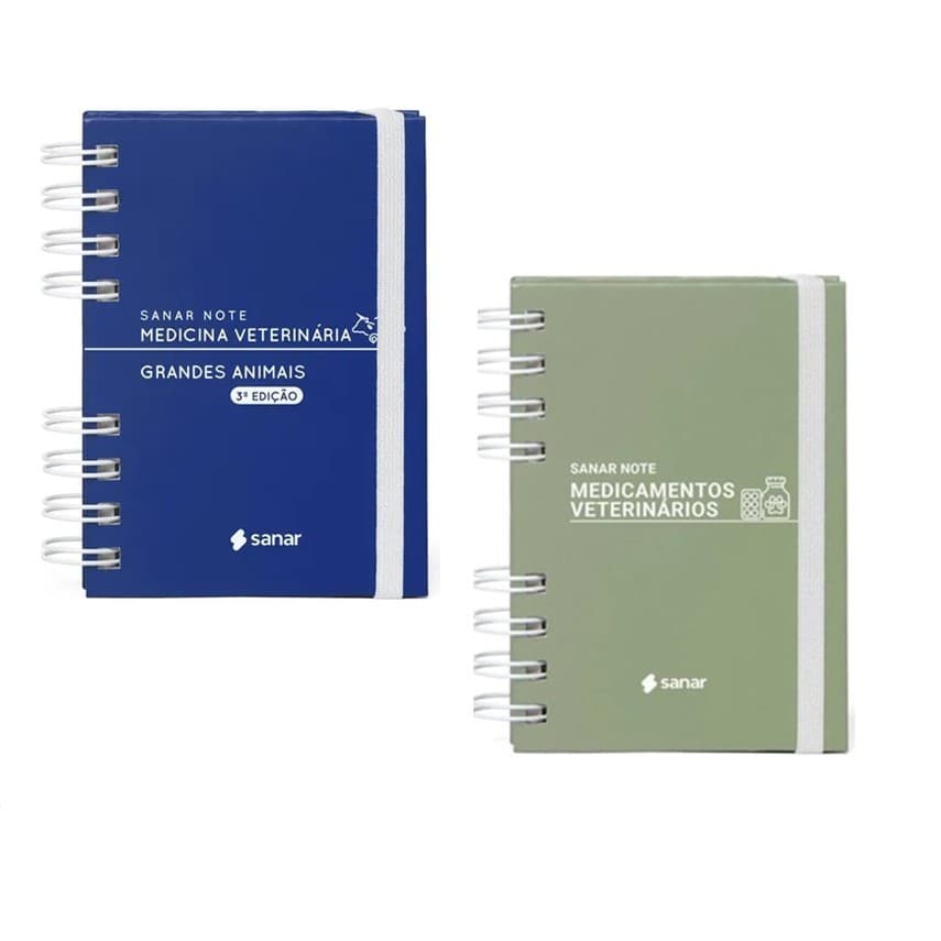 Kit Livros Sanar Note Veterinário: Medicamentos Vet + Grandes Animais