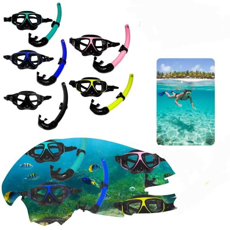 Kit Mergulho Máscara Respirador Snorkel Profissional Adulto Natação Silicone