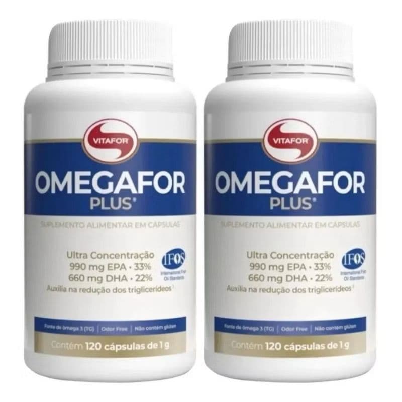 Kit 2 Omegafor plus 1000Mg 120 Capsulas Vitafor