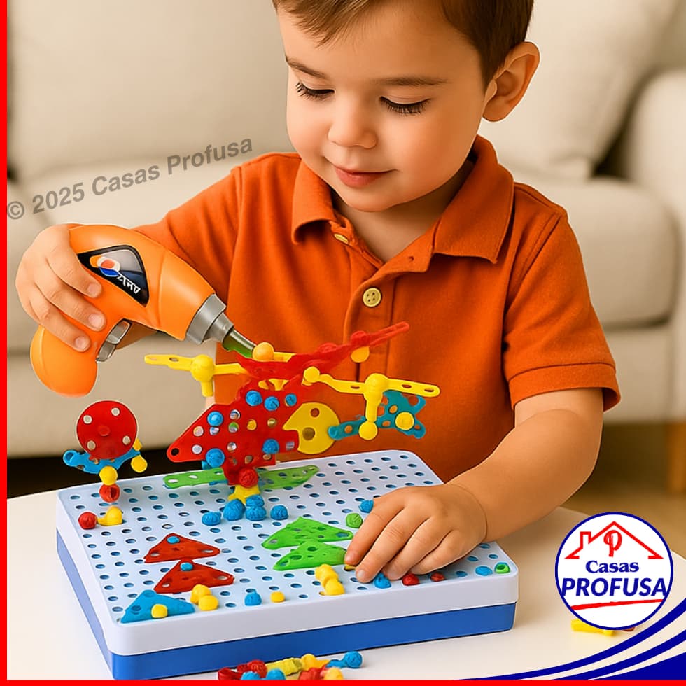 Kit Parafusadeira Elétrica Infantil Maleta Ferramenta Brinquedo Montar Educativo Criativo 106 Peças