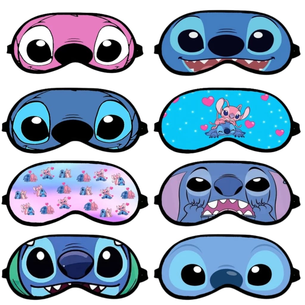 Máscara de Dormir Infantil Tema Stitch – Tapa Olhos Inspirado no Personagem Azul | Macia e Divertida