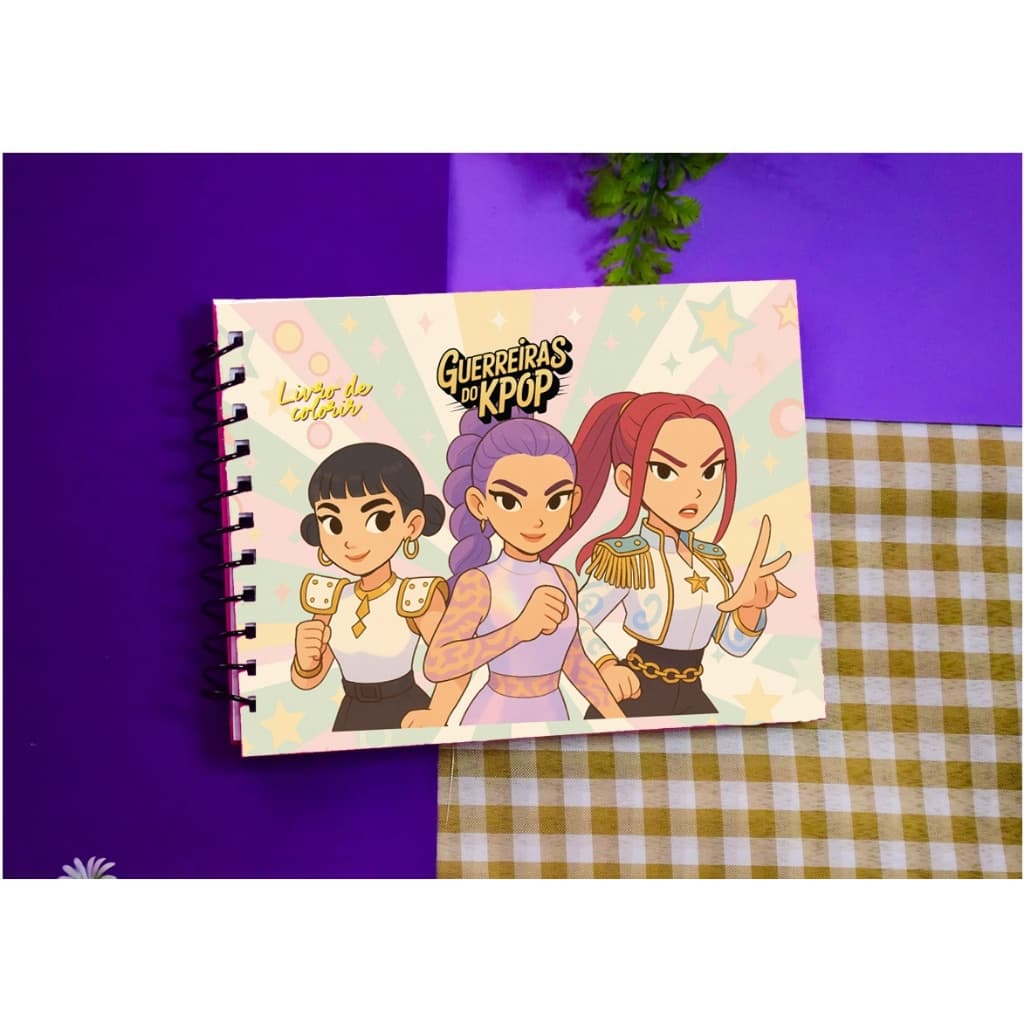LIVRO DE COLORIR GUERREIRAS KPOP + ACETATO BRINDE | Desenho Pintura Terapia Anti Stress Infantil Adulto Oferta